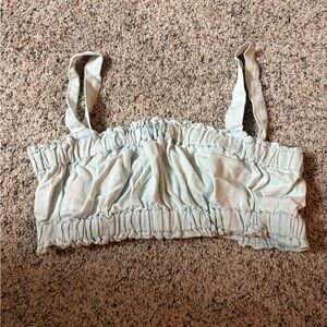 Light Blue Smocked Women's Top